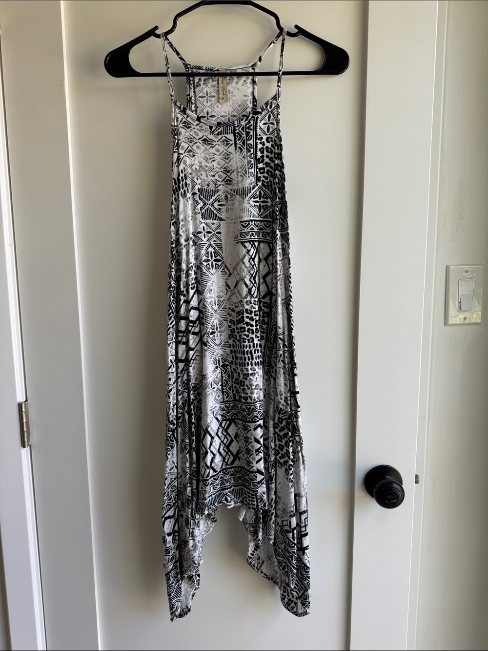 Final Touch Black and White Patterned Maxi Tank Dress